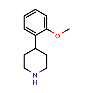 Chemical structure of 4-(2-methoxyphenyl)piperidine , CAS 58333-75-8, AChemBlock T100624
