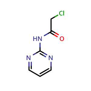Chemical structure of 2-chloro-N-(pyrimidin-2-yl)acetamide , CAS 52687-97-5, AChemBlock T100632