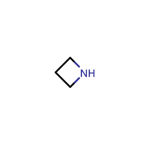 Chemical structure of azetidine , CAS 503-29-7, AChemBlock T100635