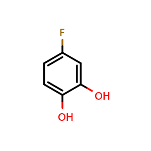 Chemical structure of 4-fluorobenzene-1,2-diol , CAS 367-32-8, AChemBlock T100643