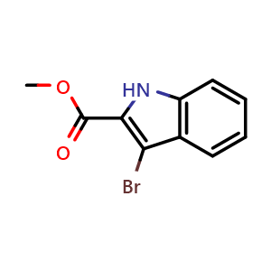 Chemical structure of Methyl 3-bromo-1H-indole-2-carboxylate , CAS 220664-31-3, AChemBlock T100652