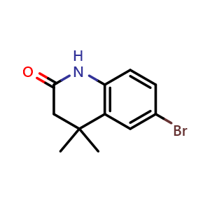 Chemical structure of 6-Bromo-4,4-dimethyl-3,4-dihydroquinolin-2(1H)-one , CAS 135631-90-2, AChemBlock T100669