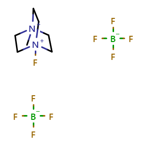 Chemical structure of 1-fluoro-4-methyl-1,4-diazoniabicyclo[2.2.2]octane ditetrafluoroborate , CAS 159269-48-4, AChemBlock T100689