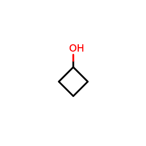 Chemical structure of cyclobutanol , CAS 2919-23-5, AChemBlock T100697