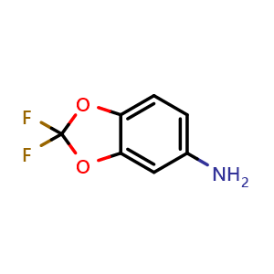 Chemical structure of 2,2-Difluorobenzo[d][1,3]dioxol-5-amine , CAS 1544-85-0, AChemBlock T100709
