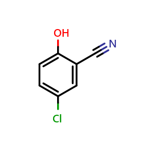 Chemical structure of 5-Chloro-2-hydroxybenzonitrile , CAS 13589-72-5, AChemBlock T100715