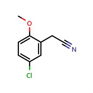 Chemical structure of 5-Chloro-2-methoxybenzyl cyanide , CAS 7048-38-6, AChemBlock T100716