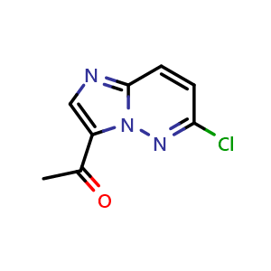 Chemical structure of 1-{6-chloroimidazo[1,2-b]pyridazin-3-yl}ethan-1-one , CAS 90734-71-7, AChemBlock T100745
