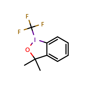 Chemical structure of 3,3-Dimethyl-1-(trifluoromethyl)-1,2-benziodoxole , CAS 887144-97-0, AChemBlock T100747