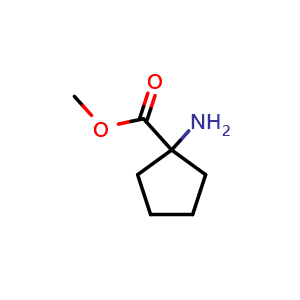 Chemical structure of methyl 1-aminocyclopentane-1-carboxylate , CAS 78388-61-1, AChemBlock T100755