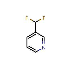 Chemical structure of 3-(difluoromethyl)pyridine , CAS 76541-44-1, AChemBlock T100757