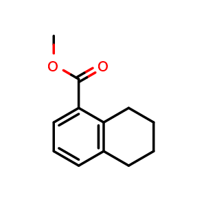 Chemical structure of methyl tetralin-5-carboxylate , CAS 66193-59-7, AChemBlock T100764