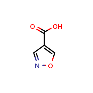 Chemical structure of Isoxazole-4-carboxylic acid , CAS 6436-62-0, AChemBlock T100767