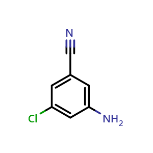 Chemical structure of 3-Amino-5-chlorobenzonitrile , CAS 53312-78-0, AChemBlock T100774