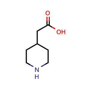 Chemical structure of 2-(4-piperidyl)acetic acid , CAS 51052-78-9, AChemBlock T100778