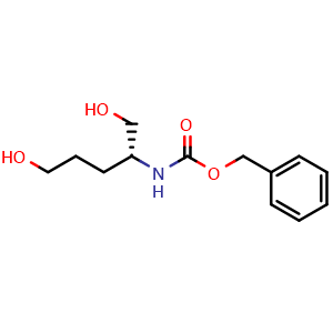 Chemical structure of (R)-benzyl 1,5-dihydroxypentan-2-ylcarbamate , CAS 478646-28-5, AChemBlock T100780