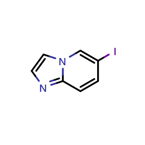 Chemical structure of 6-iodoimidazo[1,2-a]pyridine , CAS 426825-75-4, AChemBlock T100783