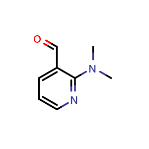 Chemical structure of 2-(dimethylamino)pyridine-3-carbaldehyde , CAS 35567-32-9, AChemBlock T100788