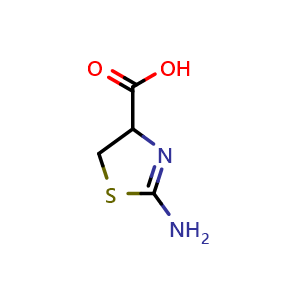 Chemical structure of 2-Amino-4,5-dihydrothiazole-4-carboxylic acid , CAS 2150-55-2, AChemBlock T100798