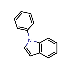Chemical structure of 1-Phenyl-1H-indole , CAS 16096-33-6, AChemBlock T100809