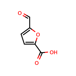 Chemical structure of 5-Formylfuran-2-carboxylic acid , CAS 13529-17-4, AChemBlock T100818