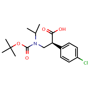 Chemical structure of (2S)-3-[tert-butoxycarbonyl(isopropyl)amino]-2-(4-chlorophenyl)propanoic acid , CAS 1001179-33-4, AChemBlock T100845