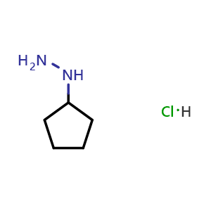 Chemical structure of cyclopentylhydrazine hydrochloride , CAS 24214-72-0, AChemBlock T100860