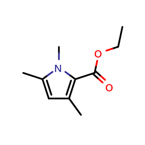 Chemical structure of ethyl 1,3,5-trimethylpyrrole-2-carboxylate , CAS 55770-79-1, AChemBlock T100869