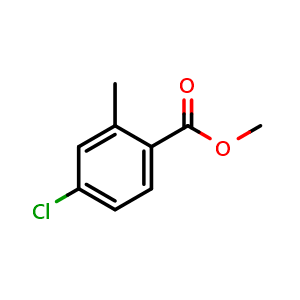 Chemical structure of 4-Chloro-2-methylbenzoic acid methyl ester , CAS 99585-12-3, AChemBlock T100874