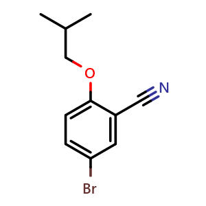 Chemical structure of 5-bromo-2-isobutoxybenzonitrile , CAS 1237091-22-3, AChemBlock T100897
