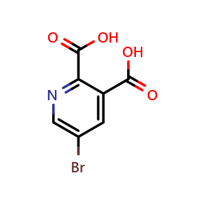 Chemical structure of 5-Bromo-2,3-pyridinedicarboxylic acid , CAS 98555-51-2, AChemBlock T100904