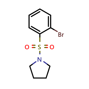 Chemical structure of 1-(2-bromophenyl)sulfonylpyrrolidine , CAS 929000-58-8, AChemBlock T100907