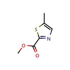 Chemical structure of Methyl 5-methylthiazole-2-carboxylate , CAS 79247-98-6, AChemBlock T100920