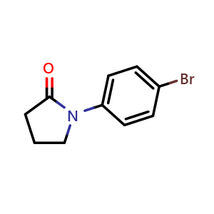 Chemical structure of 1-(4-Bromophenyl)Pyrrolidin-2-One , CAS 7661-32-7, AChemBlock T100921