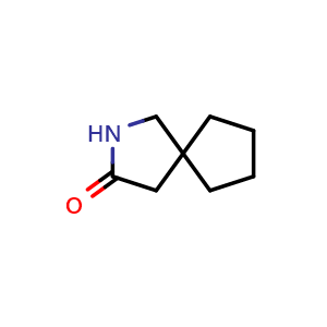Chemical structure of 2-azaspiro[4.4]nonan-3-one , CAS 75751-72-3, AChemBlock T100922