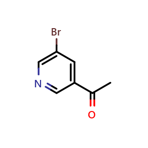 Chemical structure of 1-(5-bromopyridin-3-yl)ethan-1-one , CAS 38940-62-4, AChemBlock T100946