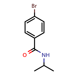 Chemical structure of 4-bromo-N-propan-2-ylbenzamide , CAS 336182-29-7, AChemBlock T100950