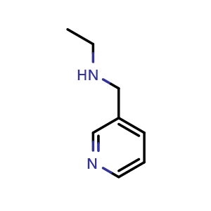 Chemical structure of ethyl[(pyridin-3-yl)methyl]amine , CAS 3000-75-7, AChemBlock T100954