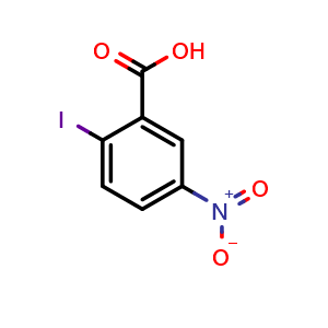 Chemical structure of 2-Iodo-5-nitrobenzoic acid , CAS 19230-50-3, AChemBlock T100960