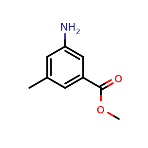 Chemical structure of Methyl 3-amino-5-methylbenzoate , CAS 18595-15-8, AChemBlock T100961