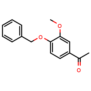Chemical structure of 1-(4-(Benzyloxy)-3-methoxyphenyl)ethanone , CAS 1835-11-6, AChemBlock T100962