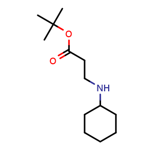 Chemical structure of tert-Butyl 3-(cyclohexylamino)propanoate , CAS 66937-56-2, AChemBlock T100997