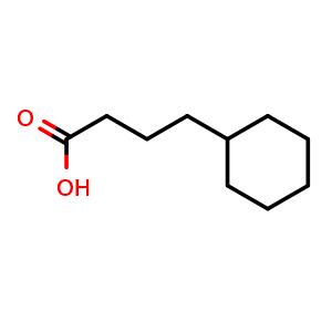 Chemical structure of 4-cyclohexylbutanoic acid , CAS 4441-63-8, AChemBlock T101007