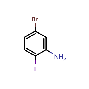 Chemical structure of 5-bromo-2-iodoaniline , CAS 64085-52-5, AChemBlock T101036