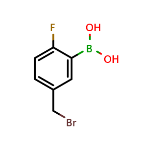 Chemical structure of 5-Bromomethyl-2-fluorophenylboronic acid , AChemBlock T101049