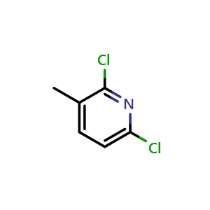 Chemical structure of 2,6-dichloro-3-methylpyridine , CAS 58584-94-4, AChemBlock T101052