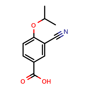 Chemical structure of 3-cyano-4-(propan-2-yloxy)benzoic acid , CAS 258273-31-3, AChemBlock T101055