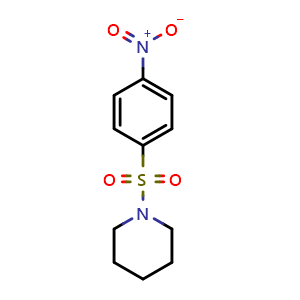 Chemical structure of 1-(4-Nitrophenylsulfonyl)piperidine , CAS 64268-93-5, AChemBlock T101072