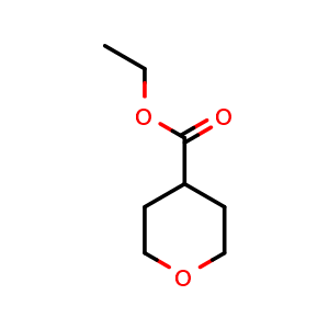 Chemical structure of ethyl oxane-4-carboxylate , CAS 96835-17-5, AChemBlock T101074