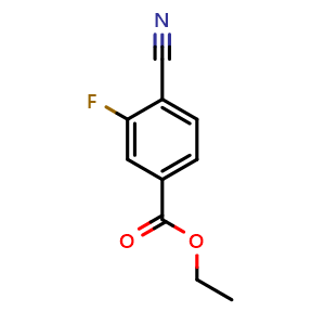 Chemical structure of Ethyl 4-cyano-3-fluorobenzoate , CAS 952183-53-8, AChemBlock T101076
